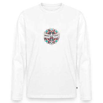 libellule - T-shirt manches longues Premium bio Homme - blanc - Devant - Nico (187cm)