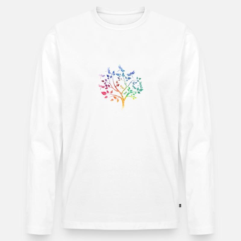 Libelle Geschenkidee Baum - Männer Premium Bio Langarmshirt - undefined