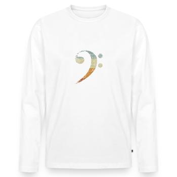 Morceau de clé de basse - T-shirt manches longues Premium bio Homme - blanc - Devant - Nico (187cm)