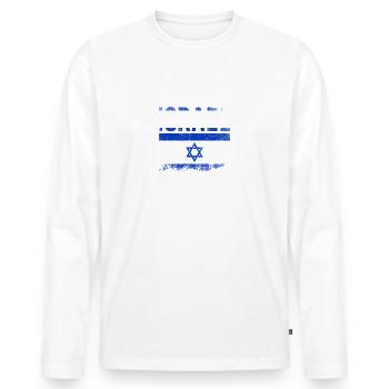 Israel Star of David - Men's Premium Organic Long Sleeve Shirt - white - Front - Nico (187cm)