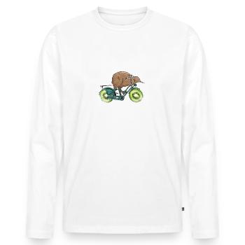 kiwi - Men's Premium Organic Long Sleeve Shirt - white - Front - Nico (187cm)