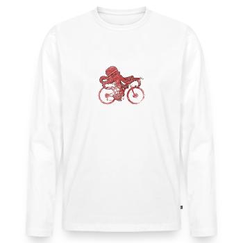 Krake - Männer Premium Bio Langarmshirt - Weiß - Vorne - Nico (187cm)