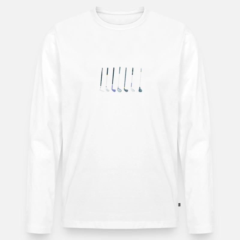 Golf Golfer - Männer Premium Bio Langarmshirt - Weiß