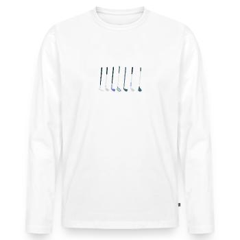 Golf golf - Men's Premium Organic Long Sleeve Shirt - white - Front - Nico (187cm)
