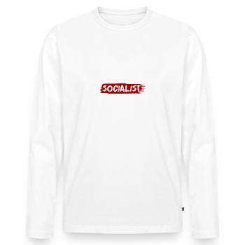 Anti-socialisme - T-shirt manches longues Premium bio Homme - blanc - Devant - Nico (187cm)