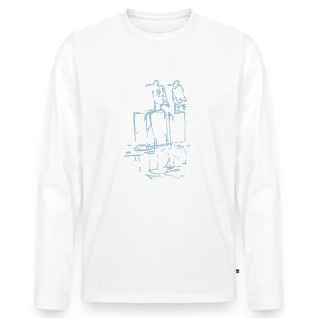 Sylt Insel Sylt I love Sylt Möwe sylt - Männer Premium Bio Langarmshirt - Weiß - Vorne - Nico (187cm)