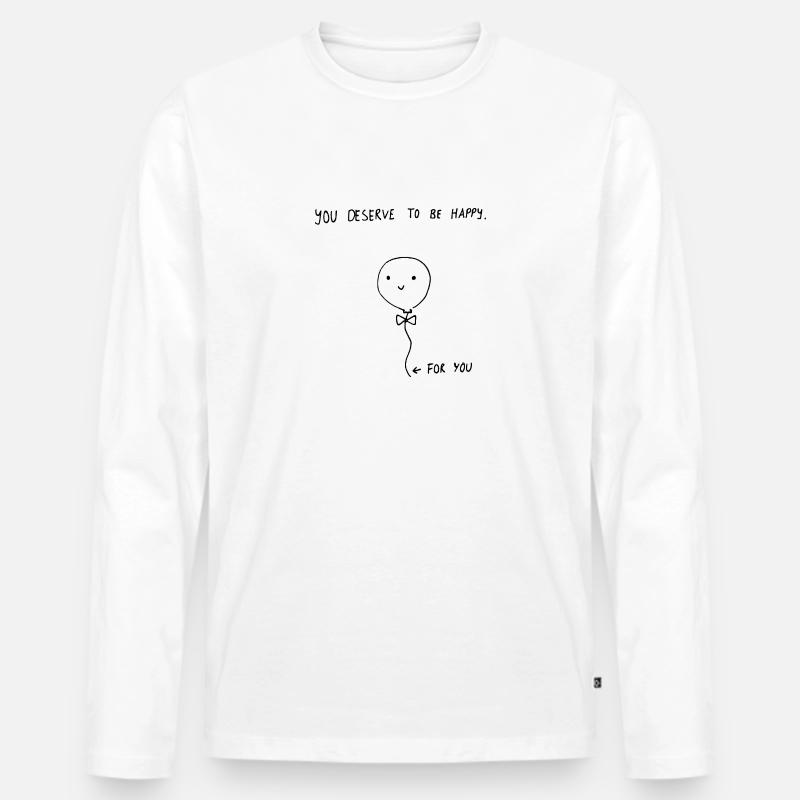 Liebe Freundschaft Partner - Männer Premium Bio Langarmshirt - Weiß