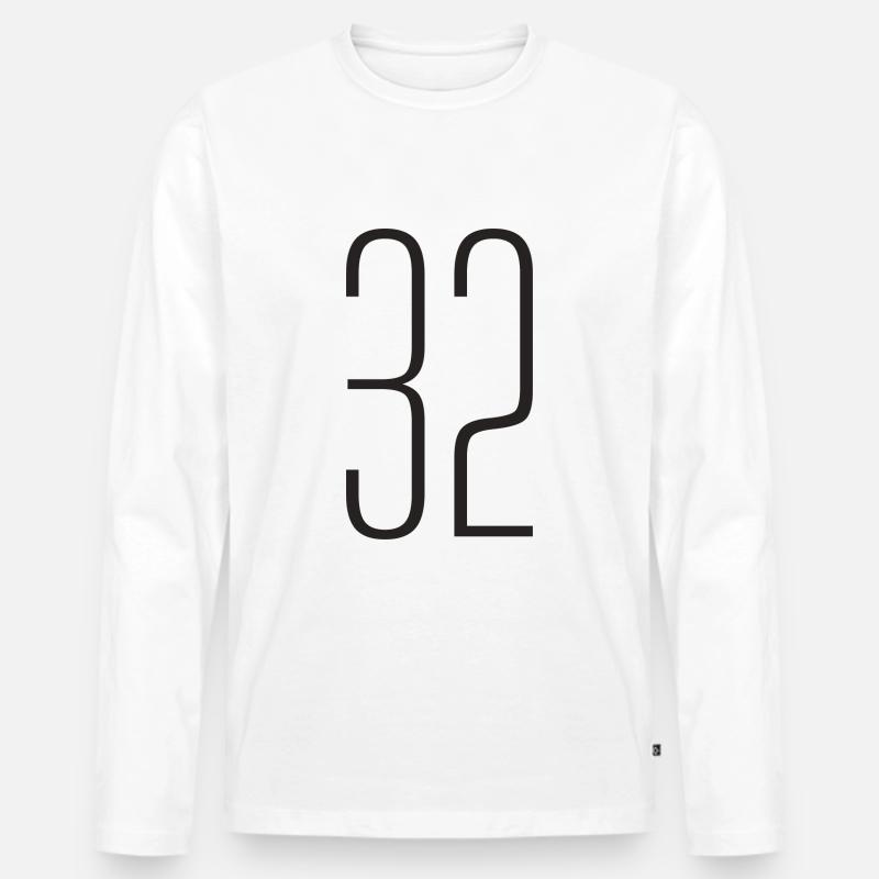 32 - Männer Premium Bio Langarmshirt - Weiß