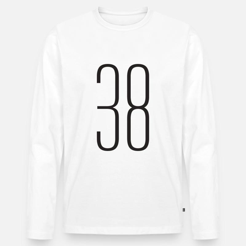 38 - Männer Premium Bio Langarmshirt - Weiß