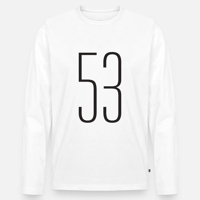53 - Männer Premium Bio Langarmshirt - Weiß