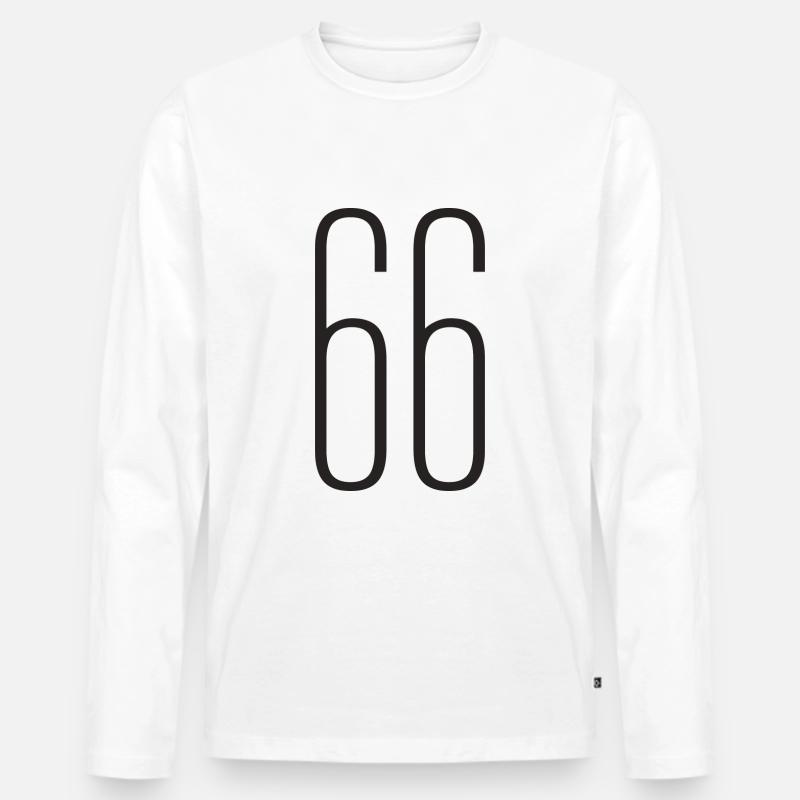 66 - Männer Premium Bio Langarmshirt - Weiß