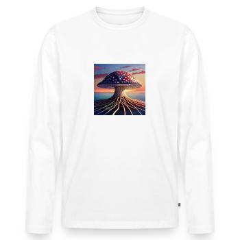Mushroom Comic - Männer Premium Bio Langarmshirt - Weiß - Vorne - Nico (187cm)