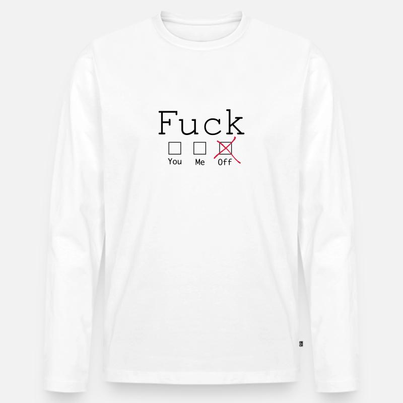Fuck off 2c - Männer Premium Bio Langarmshirt - Weiß