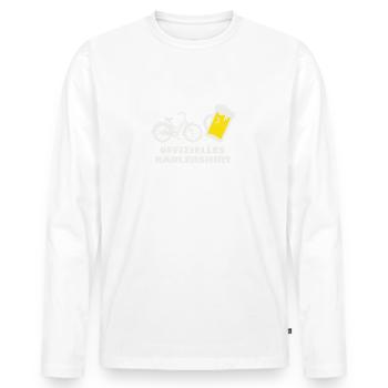 Official cycling shirt - Men's Premium Organic Long Sleeve Shirt - white - Front - Nico (187cm)