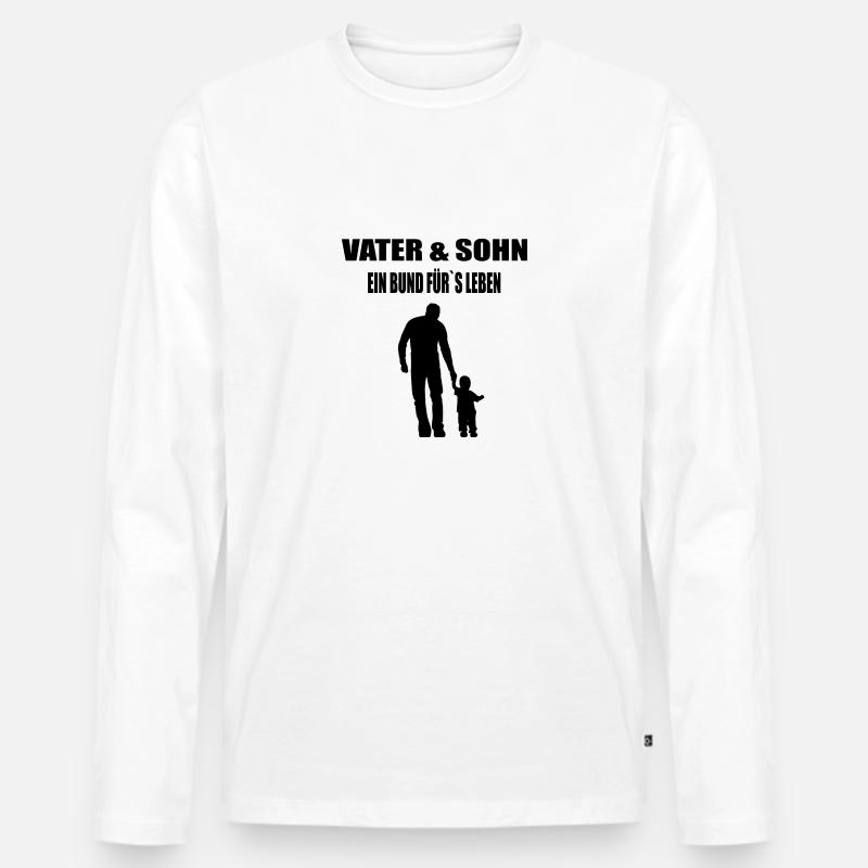 Papa - Männer Premium Bio Langarmshirt - Weiß