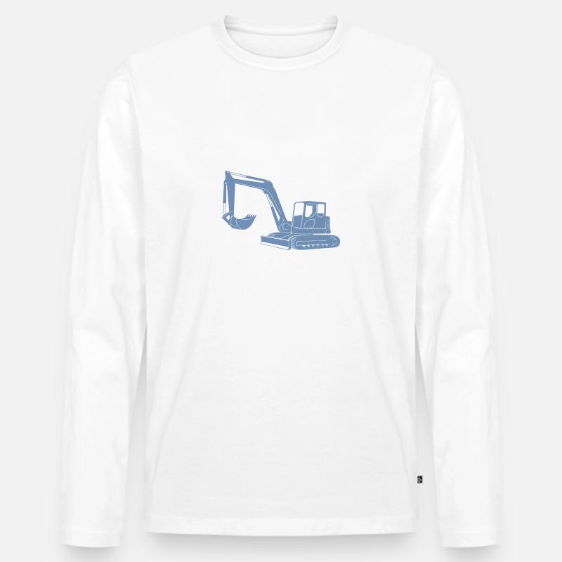 Baggerfahrer Silhouette - Baugeräteführer - Männer Premium Bio Langarmshirt - undefined