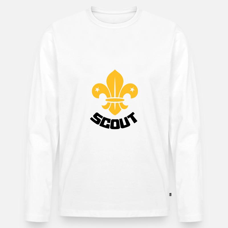 Scout - Scouting - Männer Premium Bio Langarmshirt - Weiß