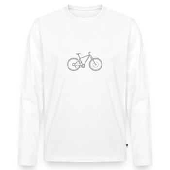 Mon vélo est mon thérapeute. Graphisme cycliste - T-shirt manches longues Premium bio Homme - blanc - Devant - Nico (187cm)