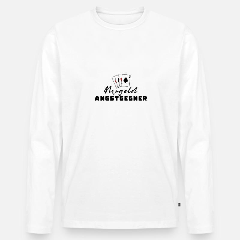 Mogeln Angstgegner - Männer Premium Bio Langarmshirt - Weiß
