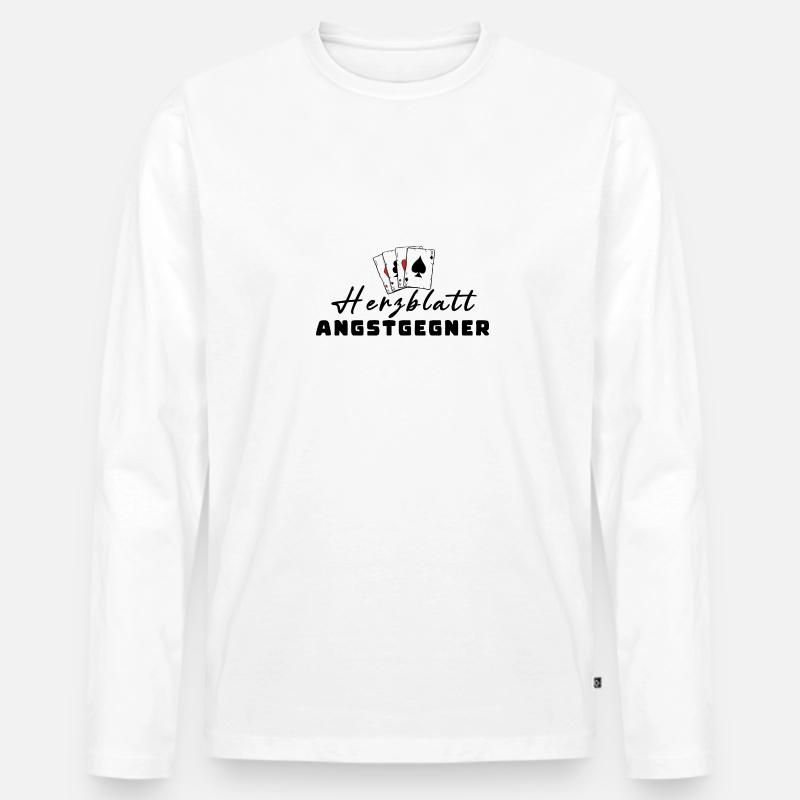 Herzblatt Angstgegner - Männer Premium Bio Langarmshirt - Weiß