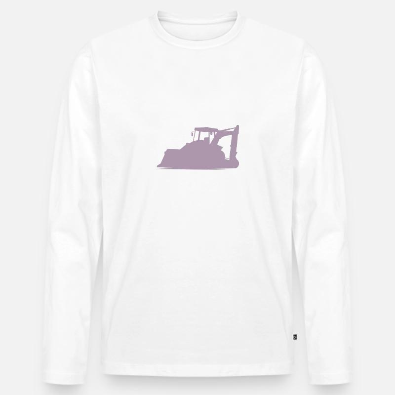 Baggerfahrer und Baugeräteführer Silhouette – - Männer Premium Bio Langarmshirt - undefined