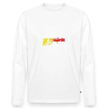 Oma und Opa on Tour auf gemeinsamer Radtour - Männer Premium Bio Langarmshirt - Weiß - Vorne - Nico (187cm)