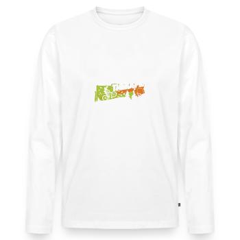Fahrrad Biken ist meine Therapie - Männer Premium Bio Langarmshirt - Weiß - Vorne - Nico (187cm)