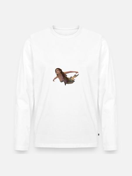 Meerjungfrau - Männer Premium Bio Langarmshirt - Weiß