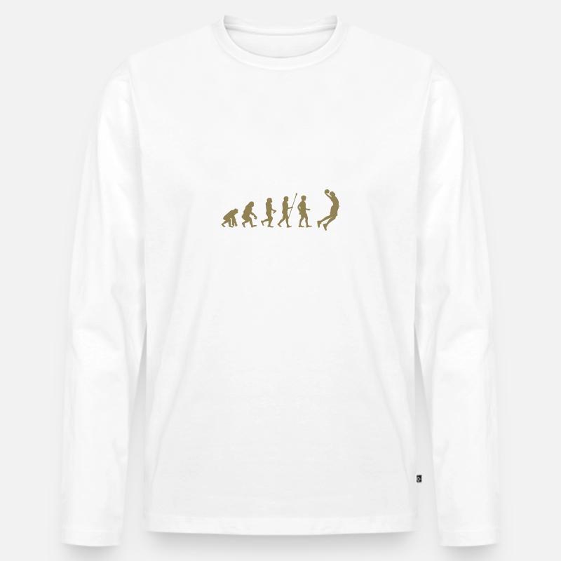 basketball Evolution - Basketballer beim Dunking - Männer Premium Bio Langarmshirt - undefined