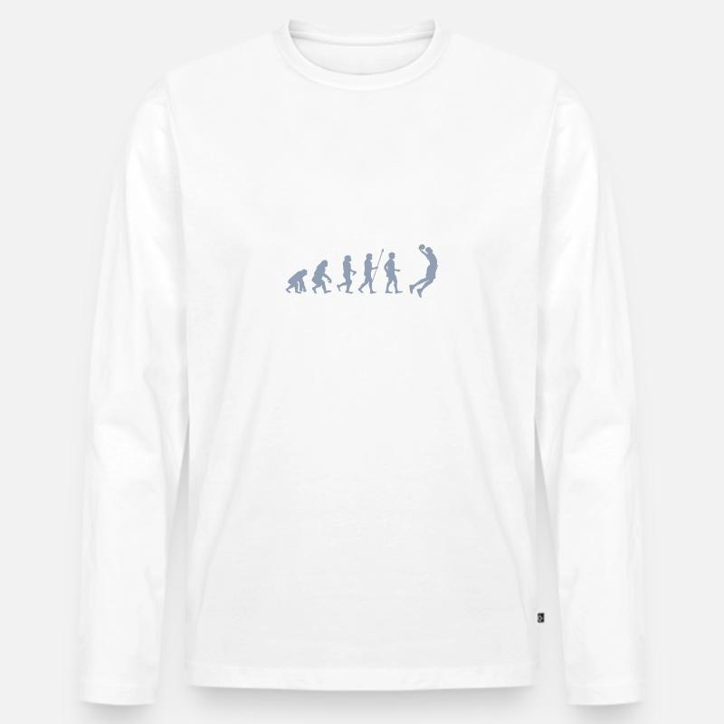 basketball Evolution - Basketballer beim Dunking - Männer Premium Bio Langarmshirt - undefined