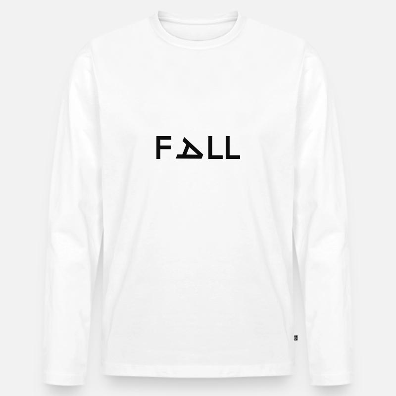 FALL - Männer Premium Bio Langarmshirt - Weiß