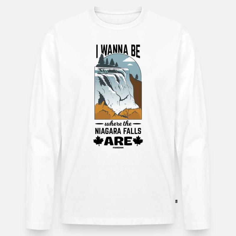 Canada - Männer Premium Bio Langarmshirt - Weiß