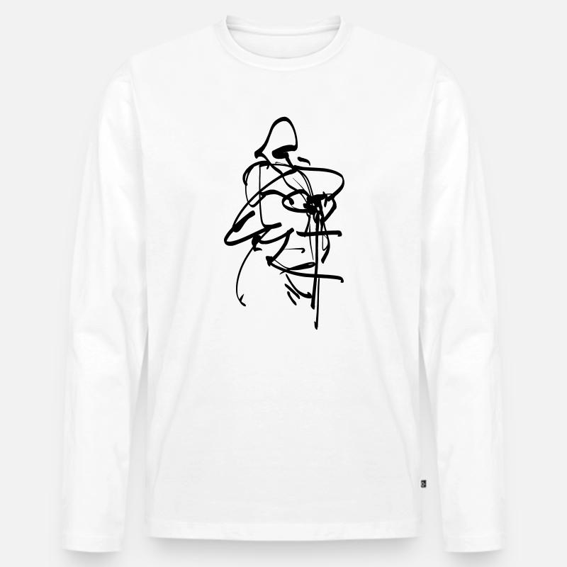 Kreuzritter Figur - Männer Premium Bio Langarmshirt - Weiß