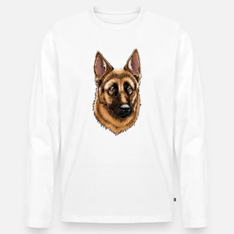 German Shepherd - Männer Premium Bio Langarmshirt - Weiß