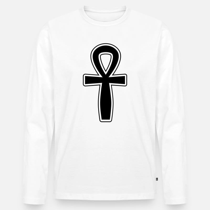 Anch Symbol - Männer Premium Bio Langarmshirt - Weiß