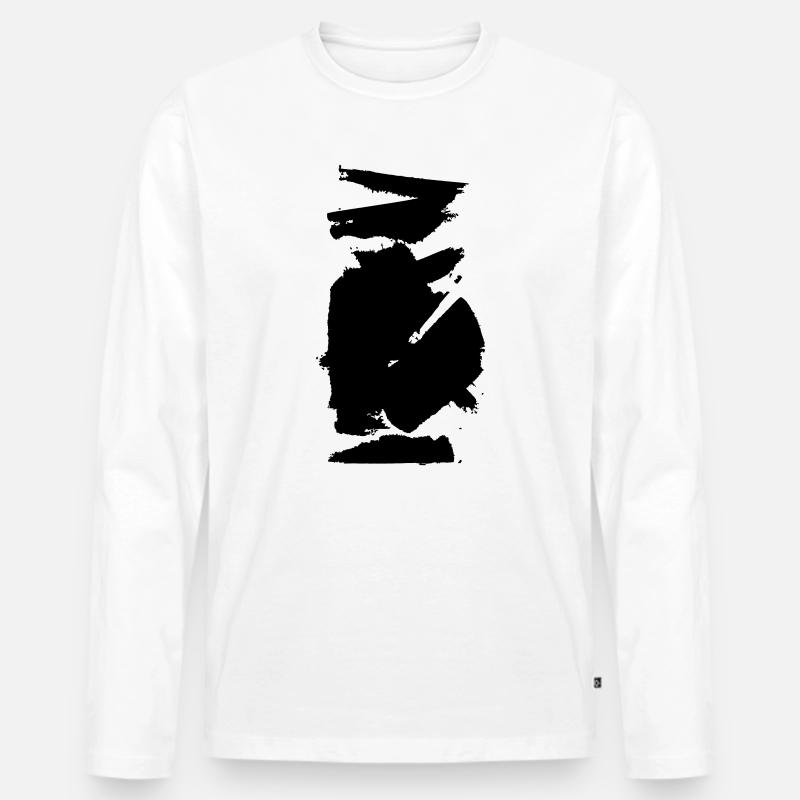 Farbwischer Klecks - Männer Premium Bio Langarmshirt - Weiß