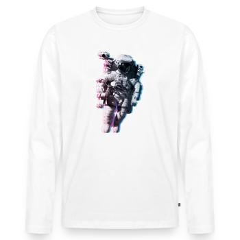 NASA Astronaute Avec Logo Officiel - T-shirt manches longues Premium bio Homme - blanc - Devant - Nico (187cm)