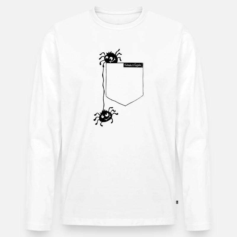 Spinnentierchen - Männer Premium Bio Langarmshirt - Weiß