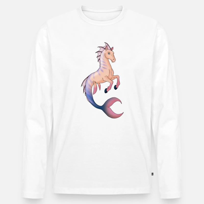 Kelpion - Männer Premium Bio Langarmshirt - Weiß