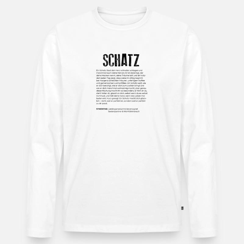 Schatz Definition - Männer Premium Bio Langarmshirt - Weiß