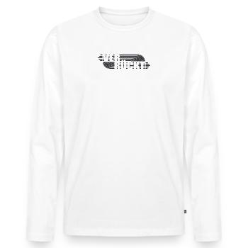 Verrückt - Männer Premium Bio Langarmshirt - Weiß - Vorne - Nico (187cm)