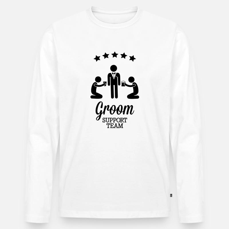 Groom Support Team - Männer Premium Bio Langarmshirt - Weiß
