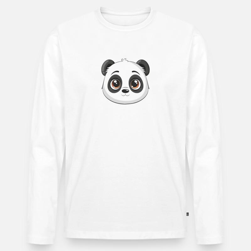 Panda-Kopf, Kawaii-Tier - Männer Premium Bio Langarmshirt - undefined