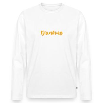 Équipe de boissons après-ski - T-shirt manches longues Premium bio Homme - blanc - Devant - Nico (187cm)
