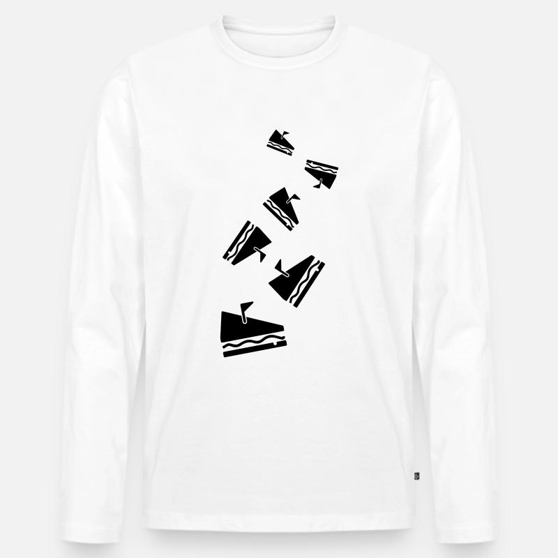 Käse Symbol Cheese - Männer Premium Bio Langarmshirt - Weiß