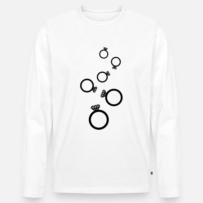 Eheringe symbol - Männer Premium Bio Langarmshirt - Weiß