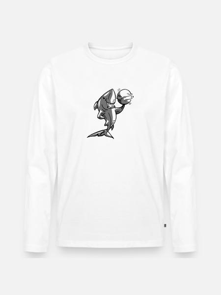 2020 11 30 shark with - Men's Premium Organic Long Sleeve Shirt - white