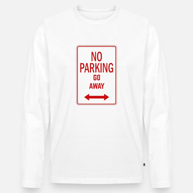 No Parking - Männer Premium Bio Langarmshirt - Weiß