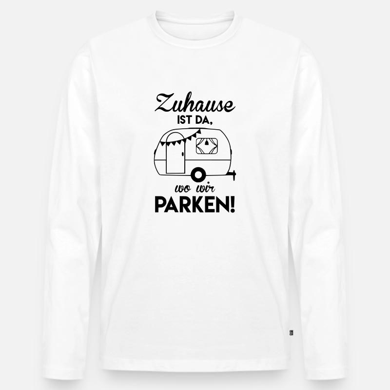 Camper Zuhause - Männer Premium Bio Langarmshirt - Weiß