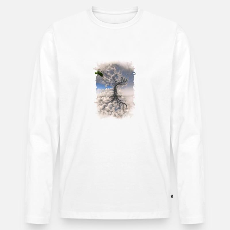 tree2 - Männer Premium Bio Langarmshirt - Weiß